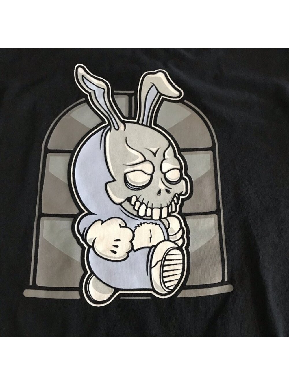 Skeleton Bunny Rabbit Shirt Mens X-Large Black Horror Goth Anime Emo Skater Tee